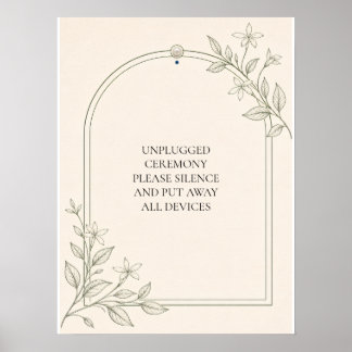 Huwelijksceremoniebord 'Olive Botanical' zonder ap Poster