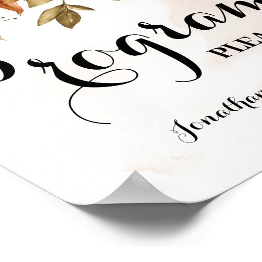 Huwelijksceremonieprogramma Herfst Eucalyptus Bord Poster (Hoek)