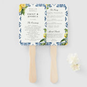 Huwelijksceremonieprogramma in Italiaanse stijl ui Handwaaier (Voorkant en achterkant)