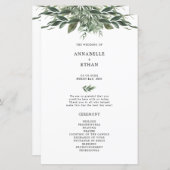 Huwelijksceremonieprogramma met loofblad (Voorkant / Achterkant)