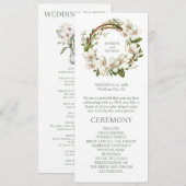 Huwelijksceremonieprogramma met witte orchideeën programmakaart (Voorkant / Achterkant)