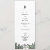 Huwelijksceremonieprogramma Pine Tree Mountain Programmakaart (Voorkant)
