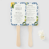 Huwelijksceremonieprogramma van Italiaanse citroen Handwaaier (Voorkant en achterkant)