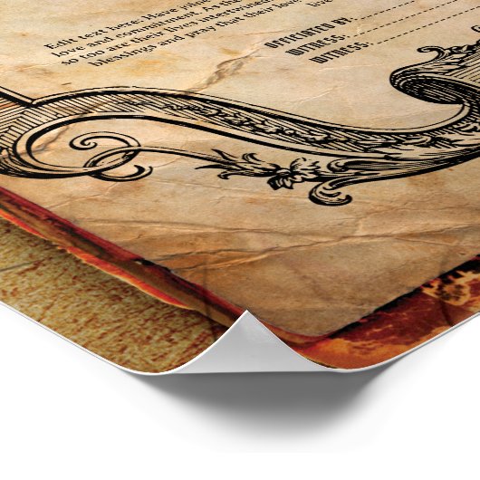 HUWELIJKSCERTIFICAAT  GOTISCHE PAGAN DRUID POSTER (Hoek)