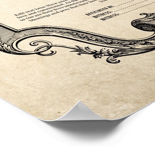 HUWELIJKSCERTIFICAAT  GOTISCHE PAGAN DRUID POSTER (Hoek)