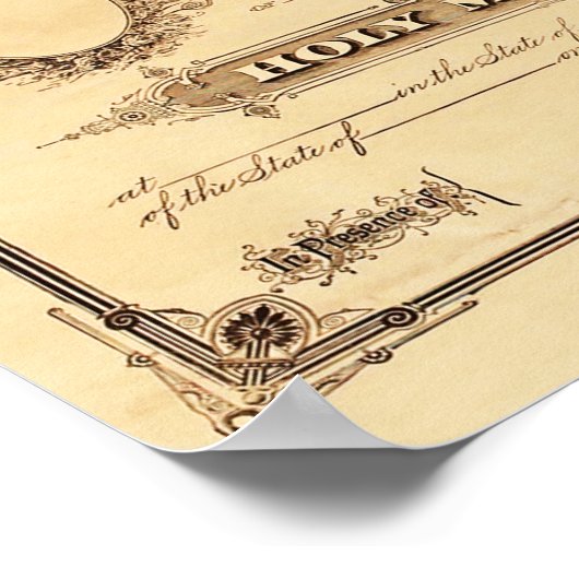  huwelijkscertificaat poster (Hoek)