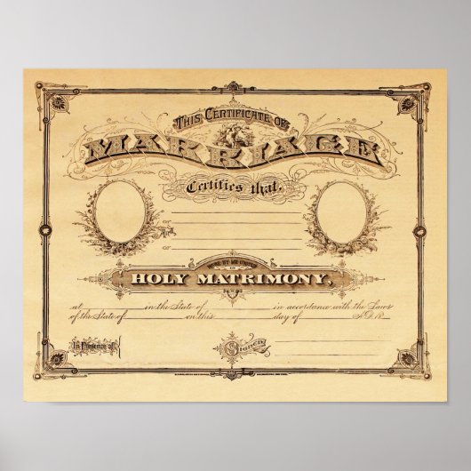  huwelijkscertificaat poster (Voorkant)