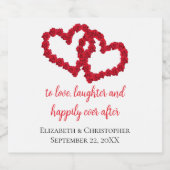 Huwelijkscitaten voor het personaliseren van rode  sparkling wijnetiket (Enkel label)