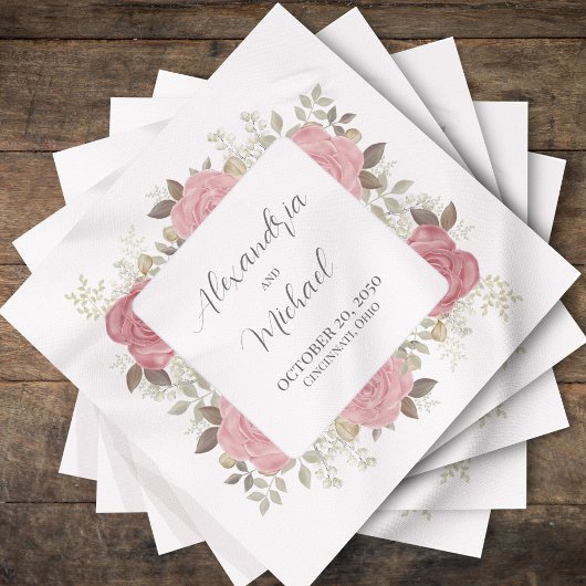 Huwelijkscocktail Gepersonaliseerde Elegante Bourg Servet