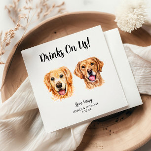 Huwelijkscocktailservetjes voor honden servet