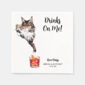 Huwelijkscocktailservetjes voor katten servet (Voorkant)
