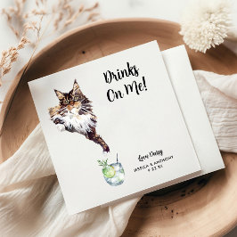 Huwelijkscocktailservetjes voor katten servet