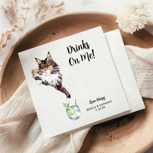 Huwelijkscocktailservetjes voor katten servet