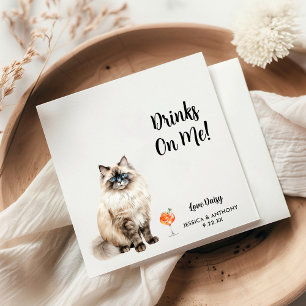 Huwelijkscocktailservetjes voor katten servet