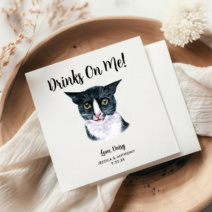 Huwelijkscocktailservetjes voor katten servet