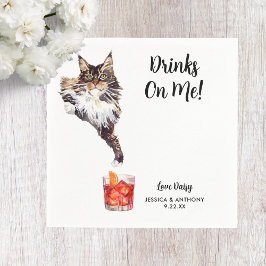Huwelijkscocktailservetjes voor katten servet