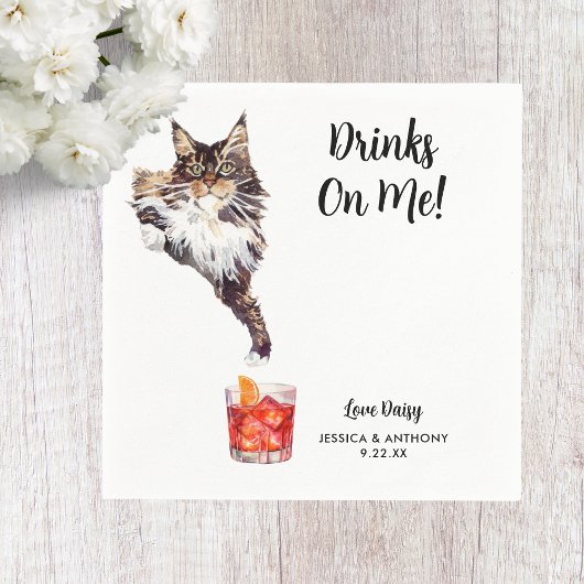 Huwelijkscocktailservetjes voor katten servet
