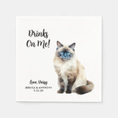 Huwelijkscocktailservetten voor katten servet (Voorkant)