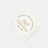 Huwelijksconfetti voor elk jubileumjaar servet (Hoek)