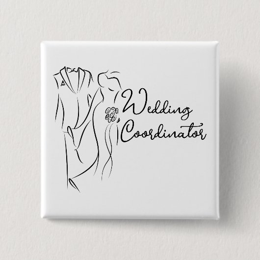 Huwelijkscoördinator Te Huur Vierkante Button 5,1 Cm (Voorkant)