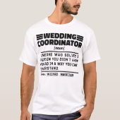 Huwelijkscoördinator zelfstandig bruidsconsulent g t-shirt (Voorkant)
