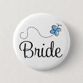 huwelijksdag Bride Blue Button (Voorkant)