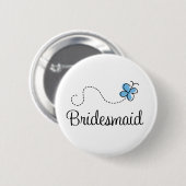  huwelijksdag Bridesmaid Blue Button (Voorkant /achterkant)