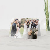 Huwelijksdag Custom Fotocollage Dank u kaart (Voorkant)