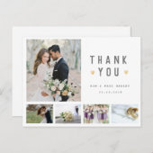 Huwelijksdag Custom Fotocollage Dank u kaart (Voorkant / Achterkant)