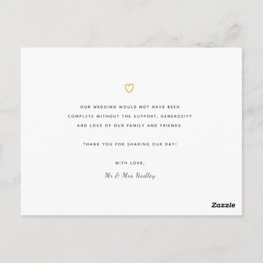 Huwelijksdag Custom Fotocollage Dank u kaart (Achterkant)