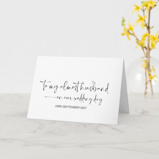 Huwelijksdag Gift voor Man To Be van Vrouw Kaart (Gele Bloem)