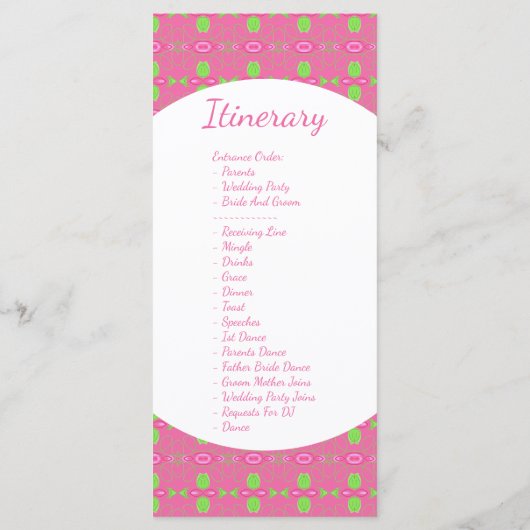 Huwelijksdag Itinerary Bedankkaart Programmakaart (Achterkant)