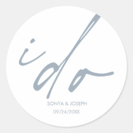 Huwelijksdag minimaal eenvoudig ronde sticker