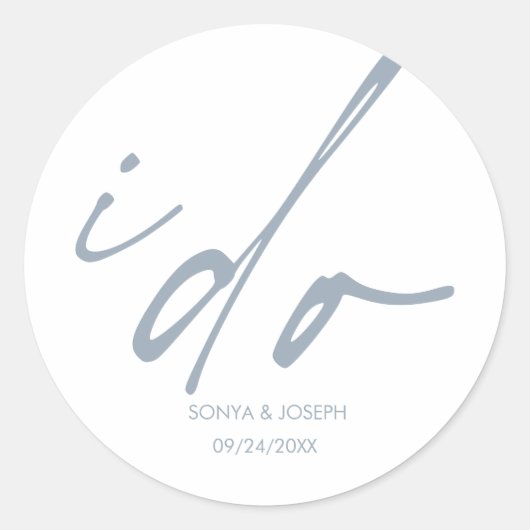 Huwelijksdag minimaal eenvoudig ronde sticker (Voorkant)