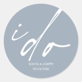 Huwelijksdag minimaal eenvoudig ronde sticker