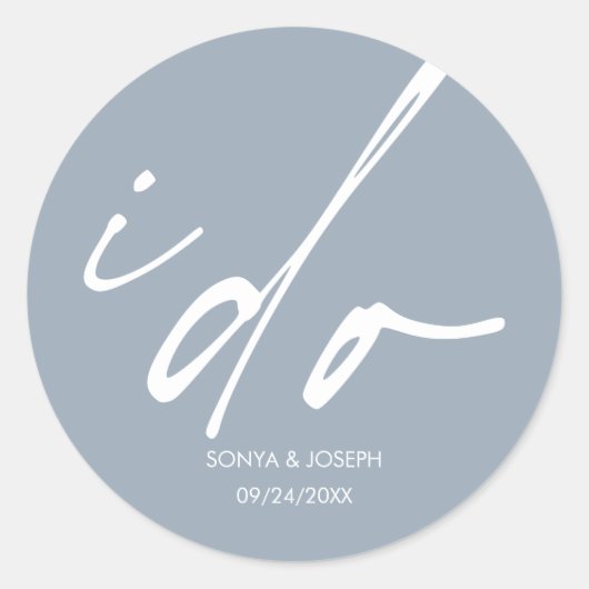 Huwelijksdag minimaal eenvoudig ronde sticker (Voorkant)