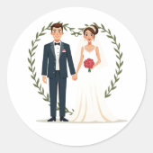 Huwelijksdaggenot Ronde Sticker (Voorkant)