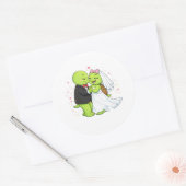 Huwelijksdans Ronde Sticker (Envelop)