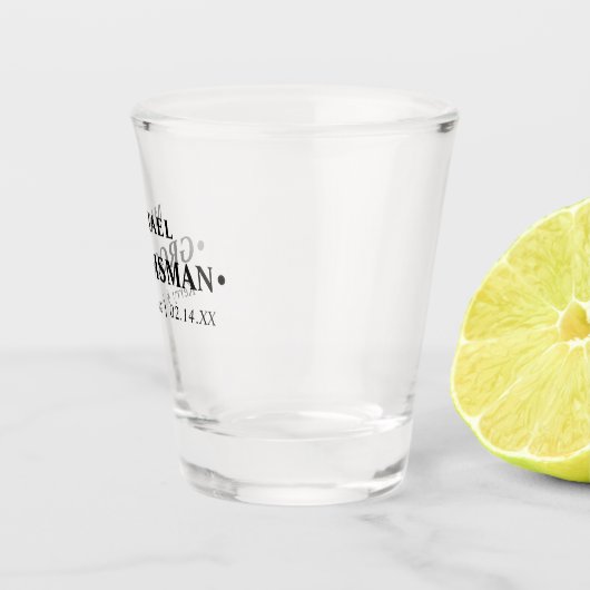 huwelijksdatum en namen gepersonaliseerd shot glas (Rechts)