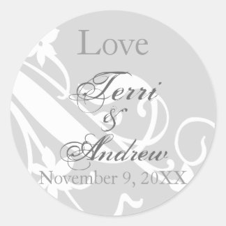 huwelijksdatum envelopzegel of sticker met cadeaul