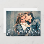 Huwelijksdatum gewijzigd Modern Script Briefkaart (Voorkant / Achterkant)