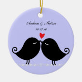 huwelijksdatum; Ons eerste kerstfeest Keramisch Ornament (Voorkant)