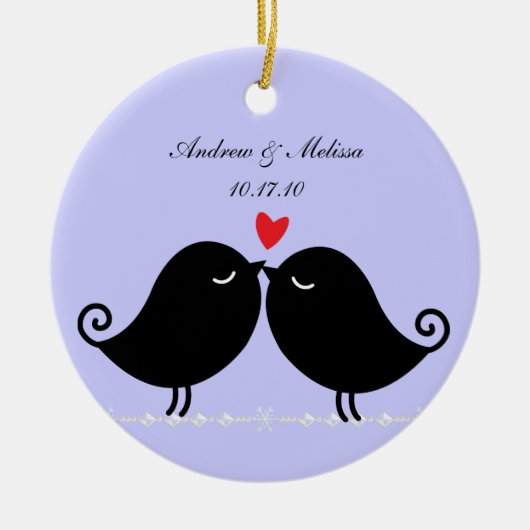 huwelijksdatum; Ons eerste kerstfeest Keramisch Ornament (Voorkant)