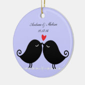 huwelijksdatum; Ons eerste kerstfeest Keramisch Ornament (Links)