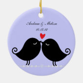 huwelijksdatum; Ons eerste kerstfeest Keramisch Ornament (Achterkant)