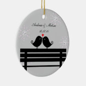 huwelijksdatum; Ons eerste kerstfeest Keramisch Ornament (Rechts)