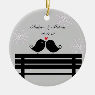 huwelijksdatum; Ons eerste kerstfeest Keramisch Ornament