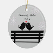 huwelijksdatum; Ons eerste kerstfeest Keramisch Ornament (Links)