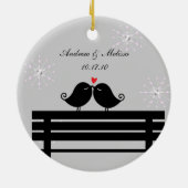 huwelijksdatum; Ons eerste kerstfeest Keramisch Ornament (Achterkant)