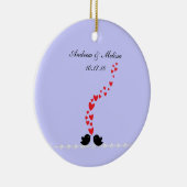 huwelijksdatum; Ons eerste kerstfeest Keramisch Ornament (Rechts)